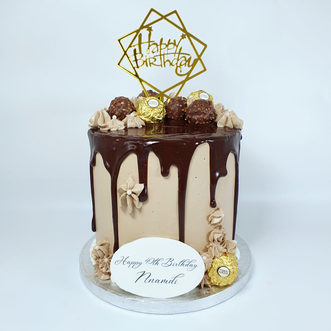 Ferrero Rocher chocolate drip cake